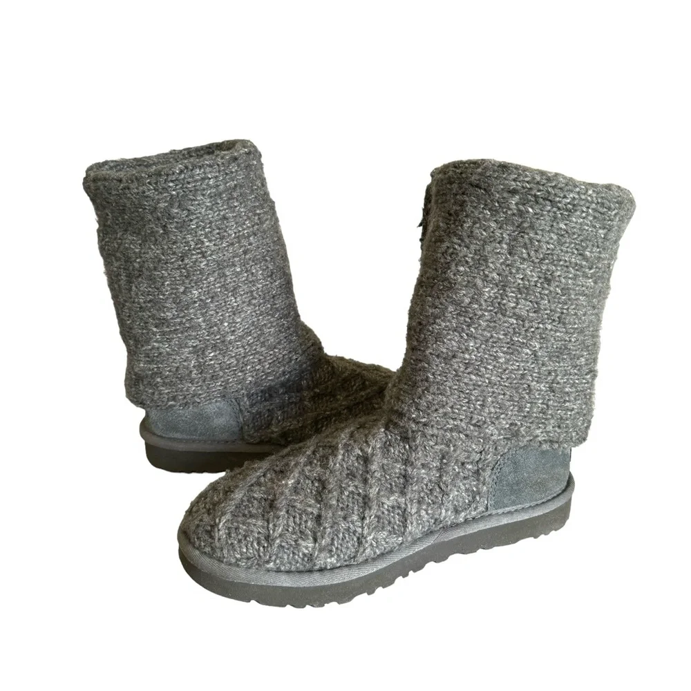 UGG Women’s Cardy Knit Boots Grey Tall Boots